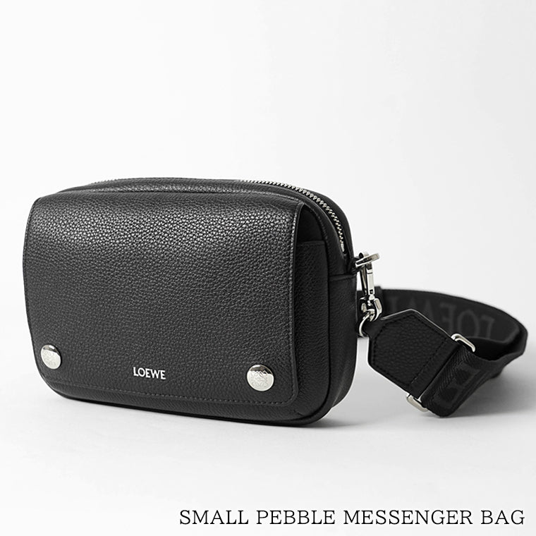 LOEWE メンズ ショルダーバッグ SMALL PEBBLE MESSENGER BAG BANBPCBX01 BLACK ブラック 1100