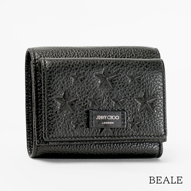 JIMMY CHOO メンズ レディース 3つ折り財布 BEALE EMG ブラック BLACK