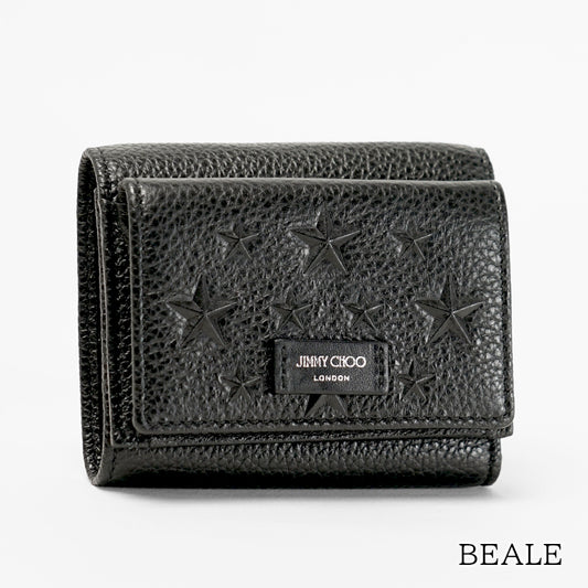 JIMMY CHOO メンズ レディース 3つ折り財布 BEALE EMG ブラック BLACK