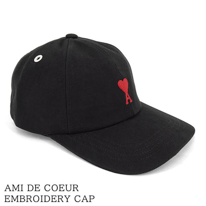 AMI メンズ レディース キャップ AMI DE COEUR EMBROIDERY CAP BFUCP006 CO0051 BLACK ブラック 001