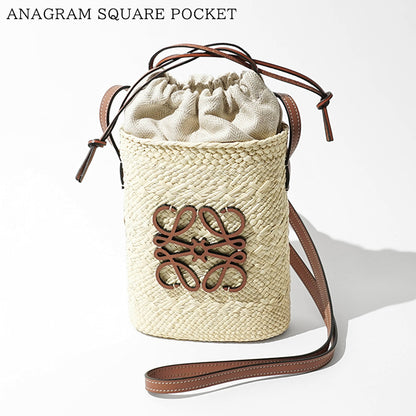 【SUMMER FINAL SALE】 LOEWE レディース ショルダーバッグ ANAGRAM SQUARE POCKET C630G35X05 NATURAL TAN ナチュラル タン 2435