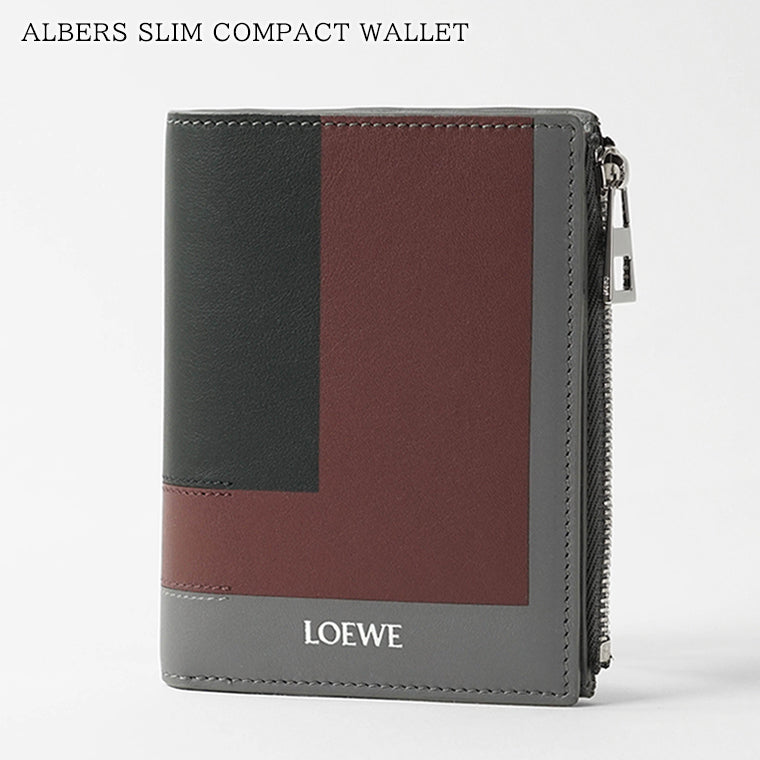 LOEWE メンズ レディース 2つ折り財布 ALBERS SLIM COMPACT WALLET C643W73X08 ARDESIA DEEP RUBY アルデシア ディープルビー 0145