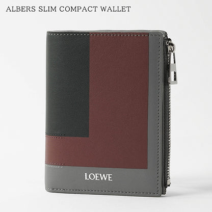 LOEWE メンズ レディース 2つ折り財布 ALBERS SLIM COMPACT WALLET C643W73X08 ARDESIA DEEP RUBY アルデシア ディープルビー 0145