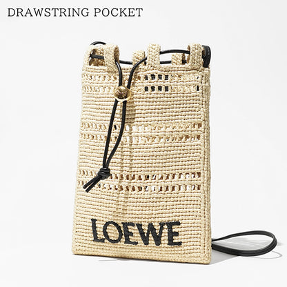 【SUMMER FINAL SALE】 LOEWE レディース ショルダーバッグ DRAWSTRING POCKET C756PHPX01 NATURAL BLACK ナチュラル ブラック 2165