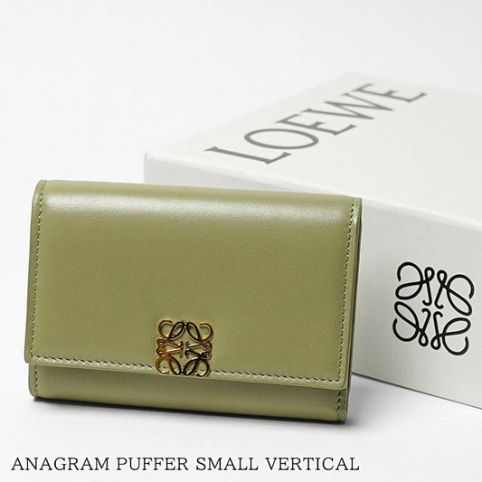 LOEWE レディース 3つ折り財布 ANAGRAM PUFFER SMALL VERTICAL C821S33X06 EUCALYPTUS GREEN 4787