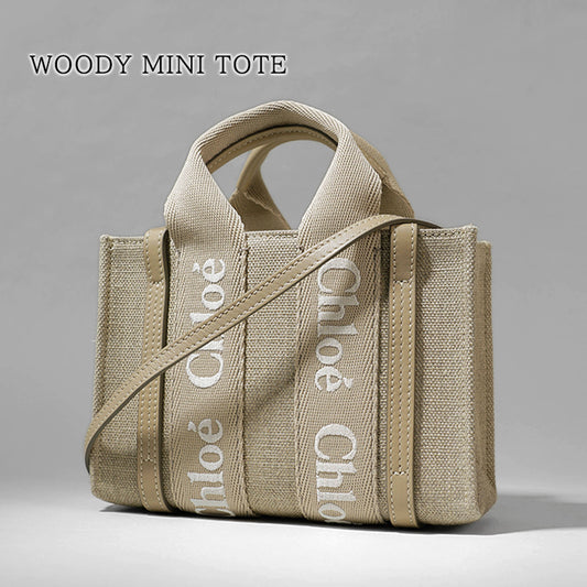 Chloe レディース トートバッグ WOODY MINI TOTE CHC24UP237L17 BOYISH BROWN 20E