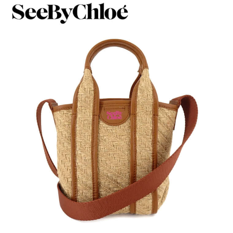 See By Chloe レディース トートバッグ LAETIZIA MINI CROSS BODY TOTE CHS23USB68D31 CARAMELLO ブラウン 242