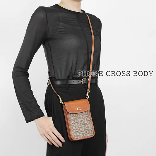COACH レディース フォンケース PHONE CROSS BODY CM510 B4TA7 ブラウン COCOA BURNISHED AMBER