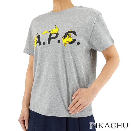 A.P.C. レディース Tシャツ PIKACHU COEZB F26316 GRIS グレー PLB