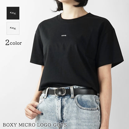 A.P.C. レディース Tシャツ BOXY MICRO LOGO GOTS COHBW F26387 2カラー