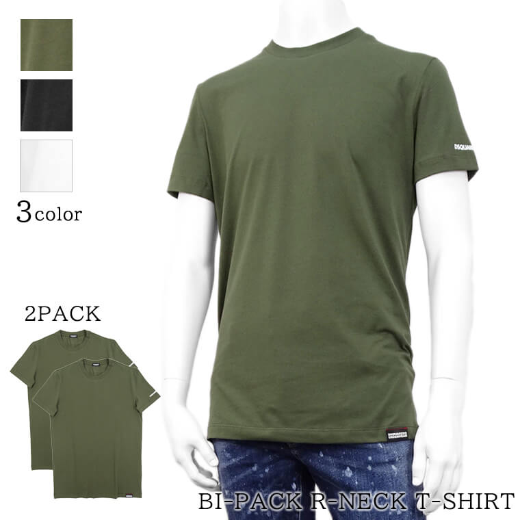 【SUMMER FINAL SALE】 DSQUARED2 UNDERWEAR ライン メンズ Tシャツ BI PACK R NECK T SHIRT D9X41519 3カラー