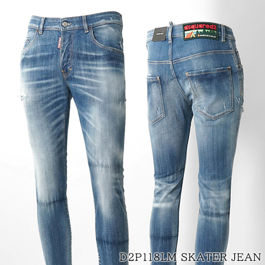 【SUMMER FINAL SALE】 DSQUARED2 KIDS キッズ ジーンズ D2P118LM SKATER JEAN DQ03LD D0AFR ウォッシュブルー DQ01