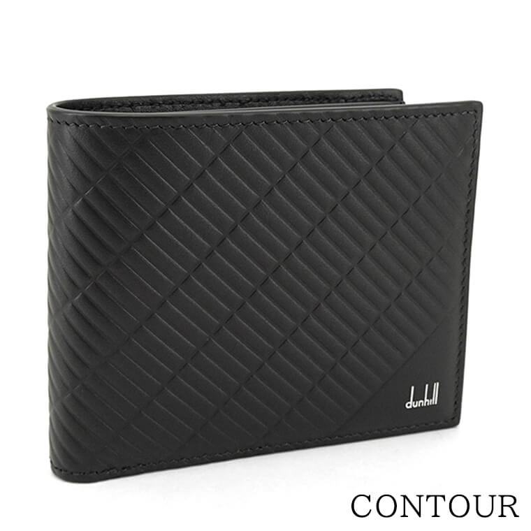 dunhill メンズ 2つ折り財布 CONTOUR 4CC & COIN PURSE BILLFOLD WALLET DU24R2320PX BLACK ブラック 001