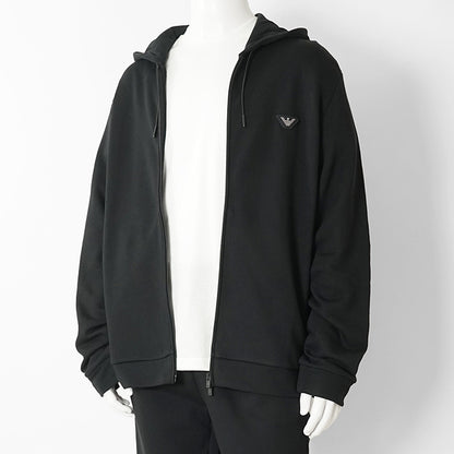 【SUMMER FINAL SALE】 EMPORIO ARMANI UNDERWEAR ライン メンズ ジップアップパーカー EM000653 AF19060 BLACK ブラック UC001