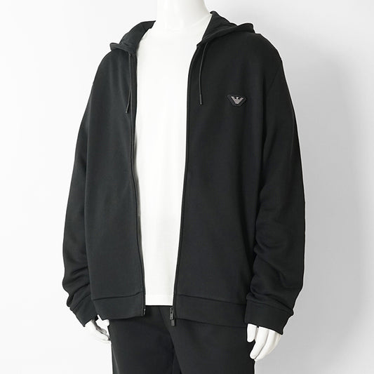 【SUMMER FINAL SALE】 EMPORIO ARMANI UNDERWEAR ライン メンズ ジップアップパーカー EM000653 AF19060 BLACK ブラック UC001