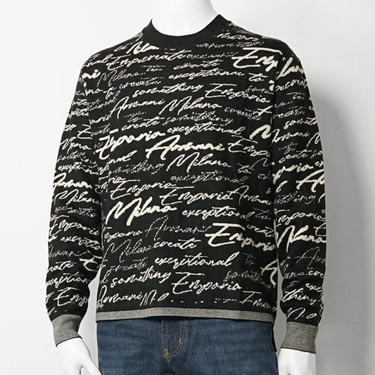 EMPORIO ARMANI メンズ ニット EM002630 AF14199 BLACK CURSIVE ブラック FC103