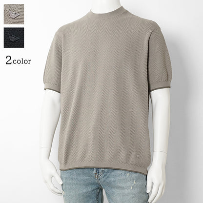 【2026SS SUMMER SALE】EMPORIO ARMANI メンズ ニットTシャツ EM005529 AF25257 2カラー