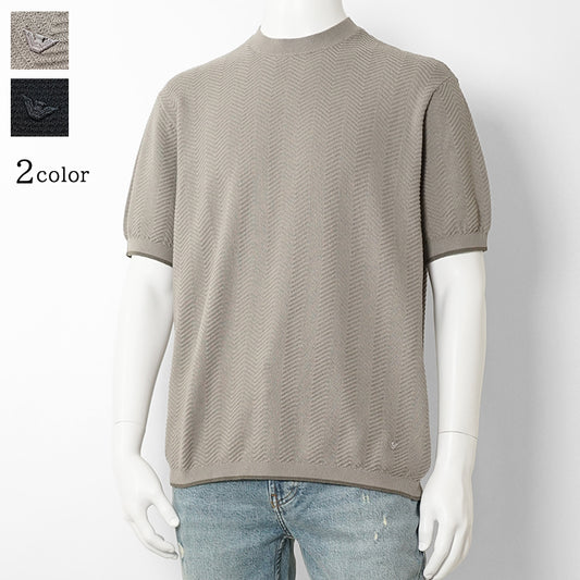 【2026SS SUMMER SALE】EMPORIO ARMANI メンズ ニットTシャツ EM005529 AF25257 2カラー