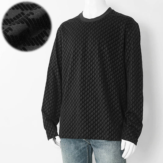 EMPORIO ARMANI メンズ 長袖Tシャツ EM007338 AF10017 UC001 ALLOVER EAGLE ブラック FC375