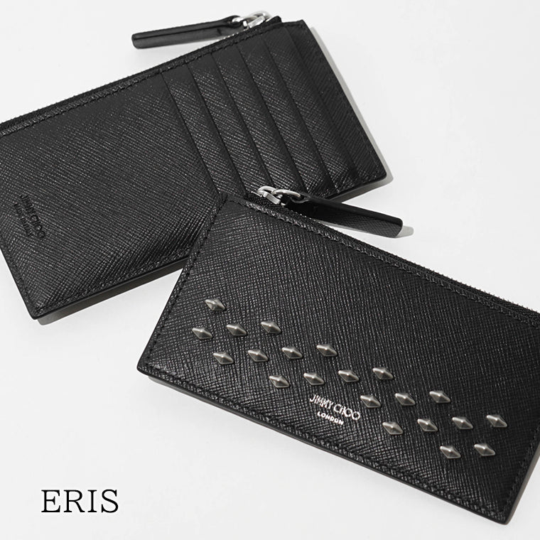 JIMMY CHOO メンズ レディース カードケース ERIS TLJ ブラック BLACK ANTIQUE SILVER