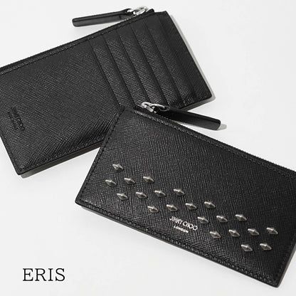 JIMMY CHOO メンズ レディース カードケース ERIS TLJ ブラック BLACK ANTIQUE SILVER