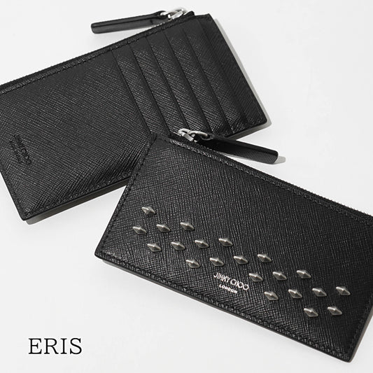 JIMMY CHOO メンズ レディース カードケース ERIS TLJ ブラック BLACK ANTIQUE SILVER