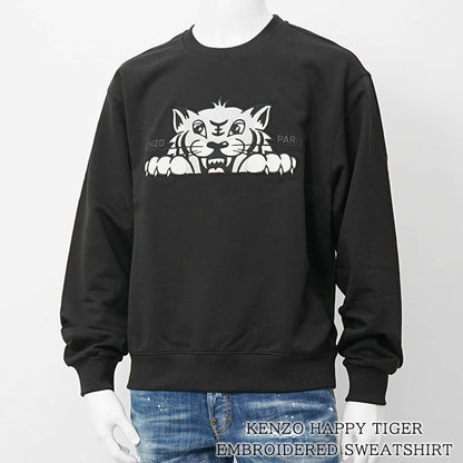 ケンゾー KENZO メンズ スウェットシャツ KENZO HAPPY TIGER EMBROIDERED SWEATSHIRT FF65SW2654MF BLACK ブラック 99J