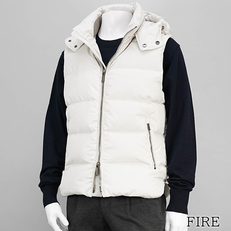 MooRER メンズ ダウンベスト FIRE WK アイボリー AVORIO