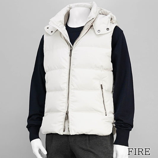 MooRER メンズ ダウンベスト FIRE WK アイボリー AVORIO