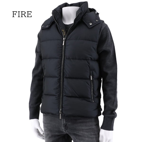 MooRER メンズ ダウンベスト FIRE WK ネイビー BLU