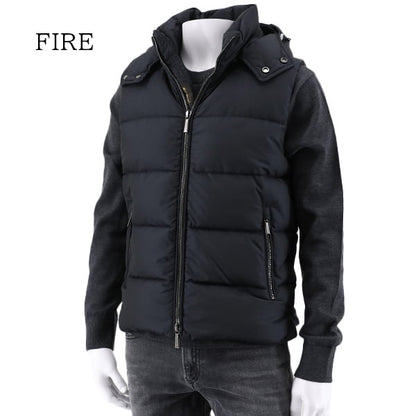 MooRER メンズ ダウンベスト FIRE WK ネイビー BLU