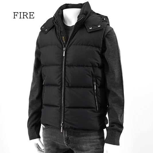 MooRER メンズ ダウンベスト FIRE WK ブラック NERO