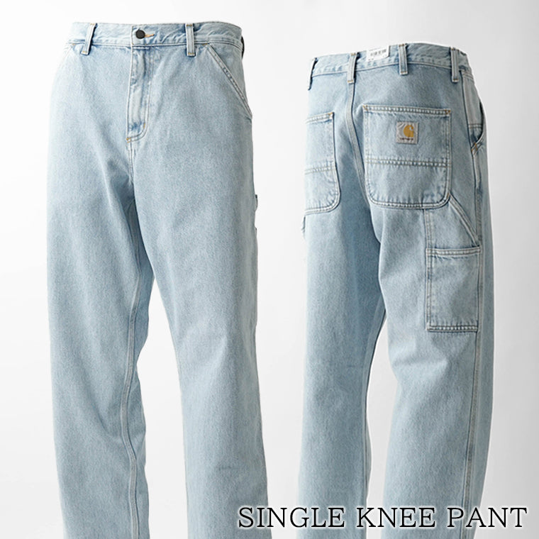 Carhartt WIP メンズ ジーンズ SINGLE KNEE PANT I032024 BLUE HEAVY STONE WASH ウォッシュライトブルー 01A3