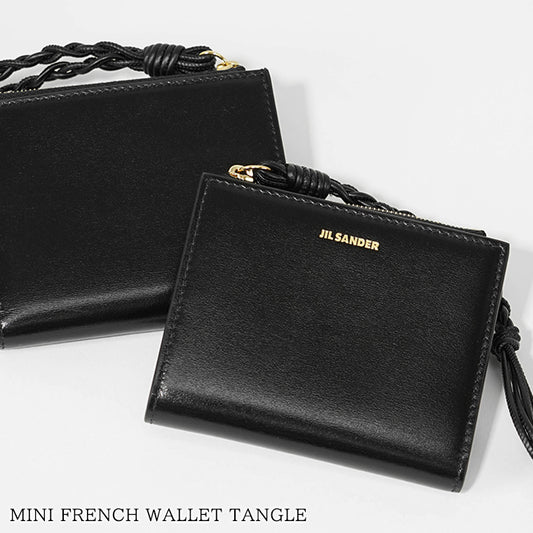 JIL SANDER レディース メンズ 2つ折り財布 MINI FRENCH WALLET TANGLE J10UI0003 P4841 BLACK ブラック 001
