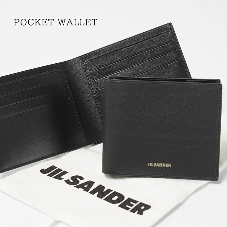 JIL SANDER メンズ 2つ折り財布 POCKET WALLET J25UI0001 P6489 BLACK ブラック 001