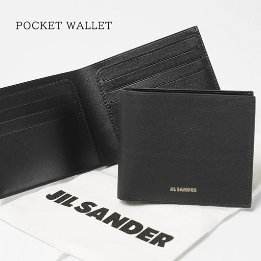 JIL SANDER メンズ 2つ折り財布 POCKET WALLET J25UI0001 P6489 BLACK ブラック 001