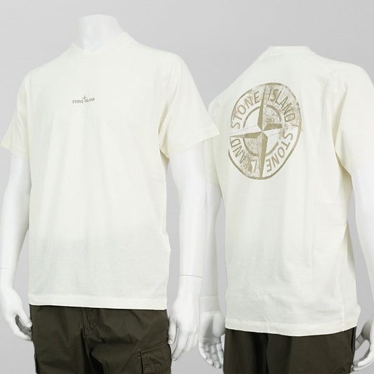 【SUMMER FINAL SALE】 STONE ISLAND メンズ Tシャツ K1S152100020 S0080 アイボリー V0093
