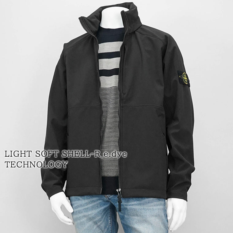 STONE ISLAND メンズ ブルゾン LIGHT SOFT SHELL R e dye TECHNOLOGY K1S154100010 S0A22 ブラック V0029
