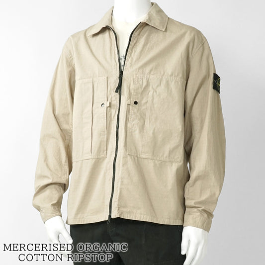 STONE ISLAND メンズ シャツジャケット MERCERISED ORGANIC COTTON RIPSTOP L1S151200005 S0298 ベージュ V009A
