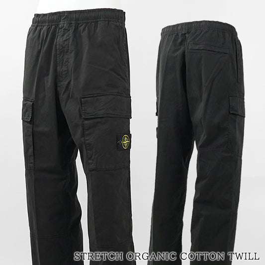 STONE ISLAND メンズ カーゴパンツ STRETCH ORGANIC COTTON TWILL L1S153100020 S0A10 ブラック V0029
