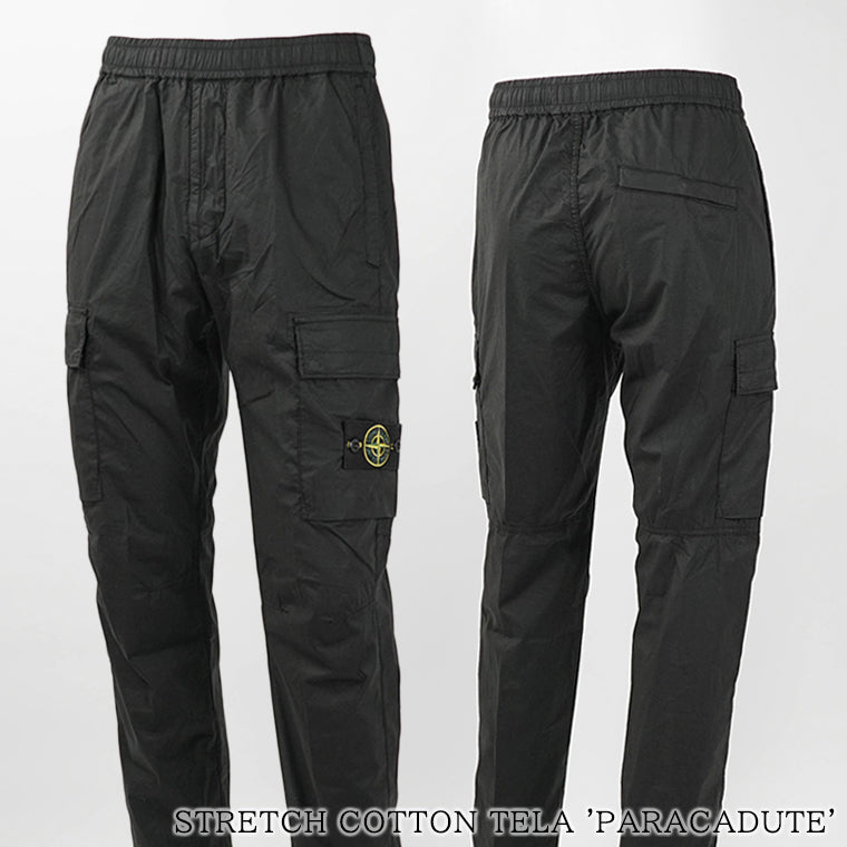 STONE ISLAND メンズ カーゴパンツ STRETCH COTTON TELA PARACADUTE L1S153100031 S0003 ブラック V0029