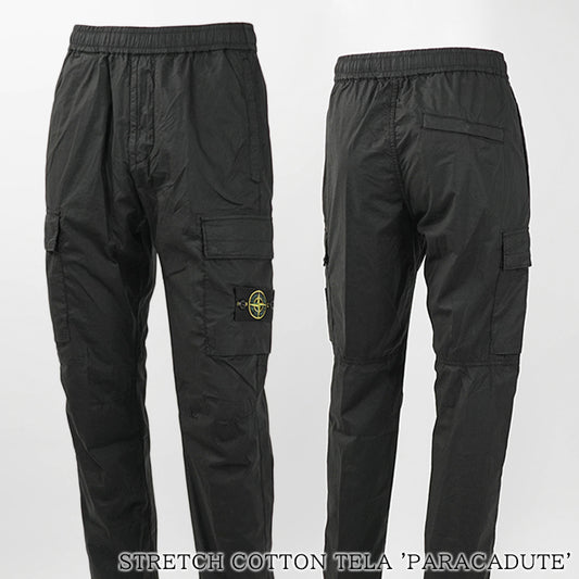 STONE ISLAND メンズ カーゴパンツ STRETCH COTTON TELA PARACADUTE L1S153100031 S0003 ブラック V0029