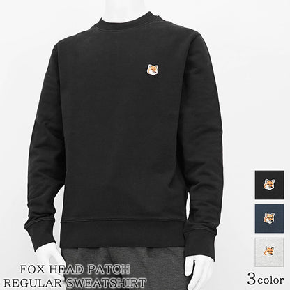 MAISON KITSUNE メンズ スウェットシャツ FOX HEAD PATCH REGULAR SWEATSHIRT LM00301 KM0001 3カラー