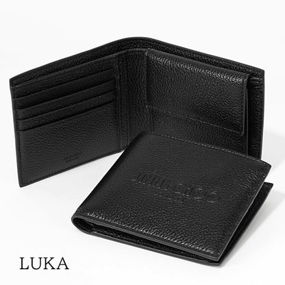 JIMMY CHOO メンズ 2つ折り財布 LUKA LDA ブラック BLACK GUNMETAL