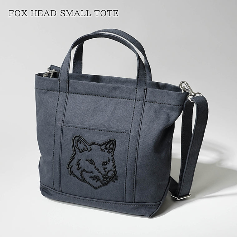 MAISON KITSUNE レディース メンズ トートバッグ FOX HEAD SMALL TOTE LW05103 WW0107 SLATE GREY 0076