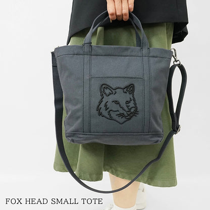 MAISON KITSUNE レディース メンズ トートバッグ FOX HEAD SMALL TOTE LW05103 WW0107 SLATE GREY 0076