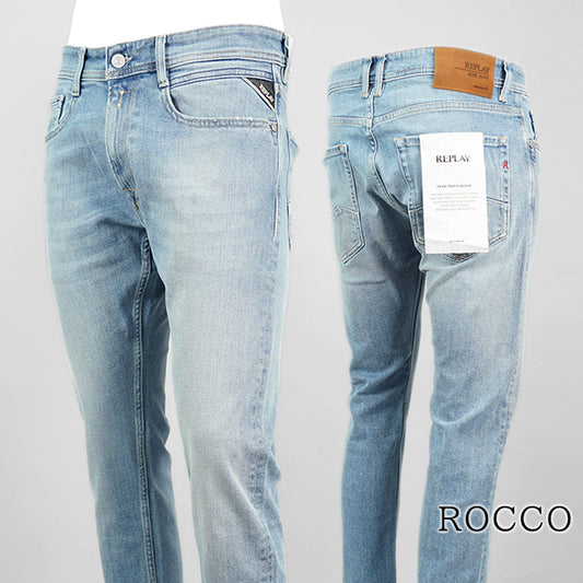 【2024AW CLEARANCE SALE】 REPLAY メンズ ジーンズ ROCCO M1005 285728 ウォッシュライトブルー 010