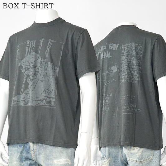 OUR LEGACY メンズ Tシャツ BOX T-SHIRT M2266BA ウォッシュグレー ANGRY FAN MAIL PRINT