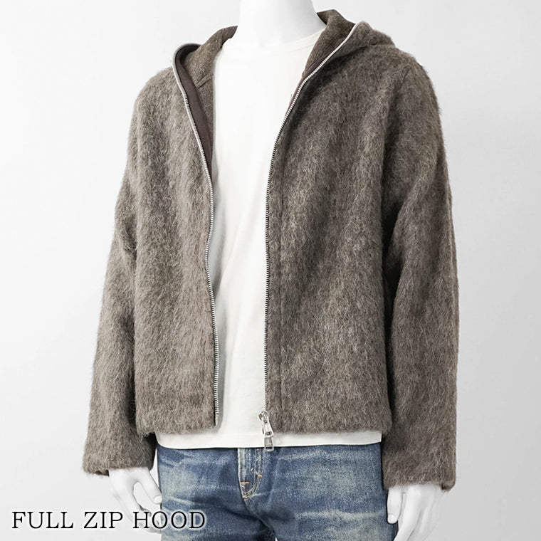 OUR LEGACY メンズ ジップアップパーカー FULL ZIP HOOD M2266FM モレグレー MOLE GREY HAIRY WOOL