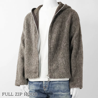 OUR LEGACY メンズ ジップアップパーカー FULL ZIP HOOD M2266FM モレグレー MOLE GREY HAIRY WOOL